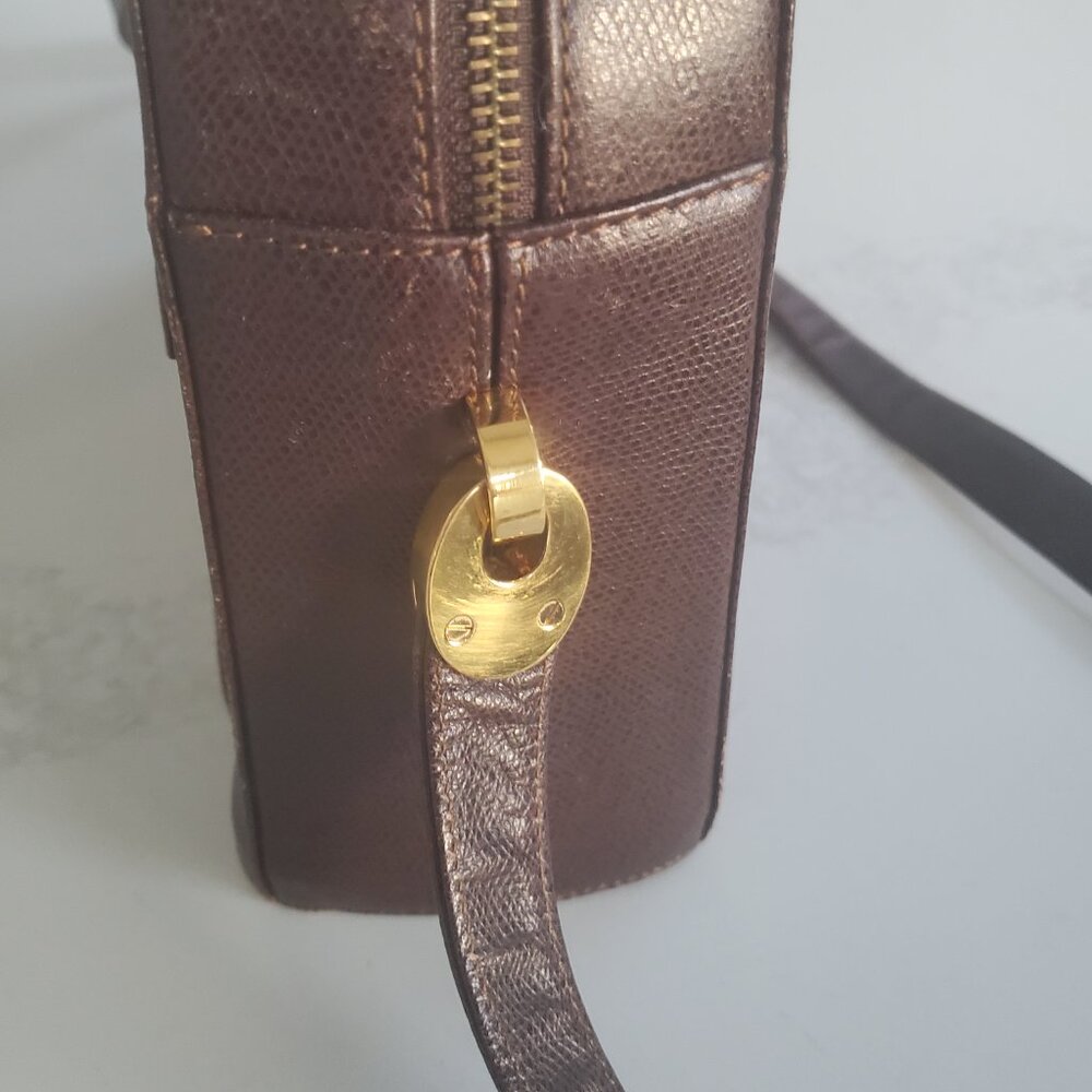 Vintage Lladro Dark Brown Leather Crossbody Adjustable Strap Handbag - Picture 9 of 11